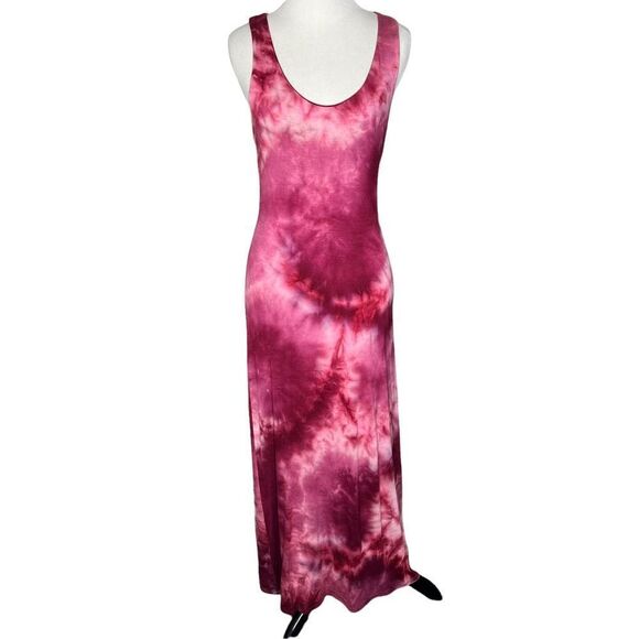 See You Monday Red Tie Dye Maxi Dress Medium NWOT - Picture 1 of 6